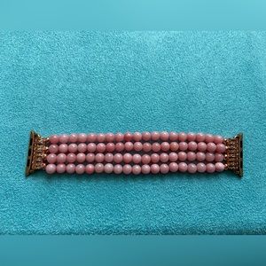 Pink beaded Apple Watch Band